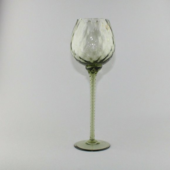 MCM Dabs Italy Light Green Blown Glass Tall Stem - Picture 1 of 12